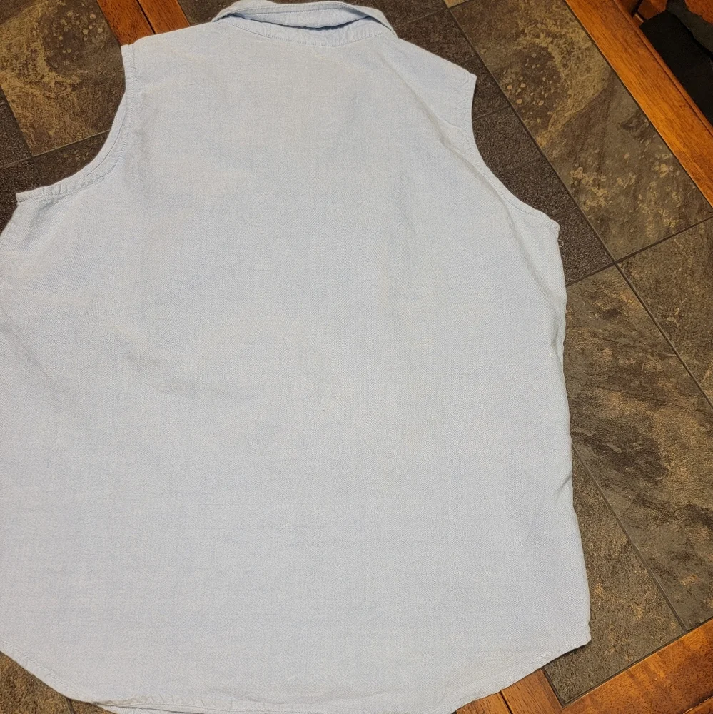 Vtg Y2K 90's Bugle Boy‎ For Her Sleeveless Button-Up Oxford Top Size M Y2K
